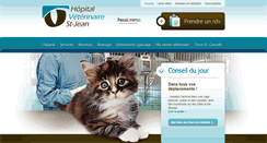 Desktop Screenshot of hopitalveterinairestjean.com