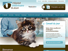 Tablet Screenshot of hopitalveterinairestjean.com